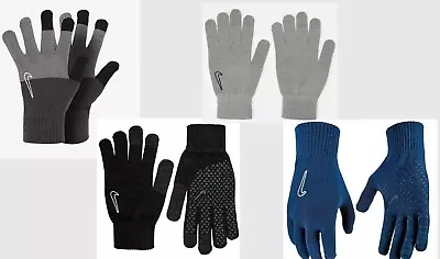 Nike ADULTS UNISEX  Grip Genuine Stretchy Warm Knitted Fit Gloves Size  S-M-L XL • £14.99