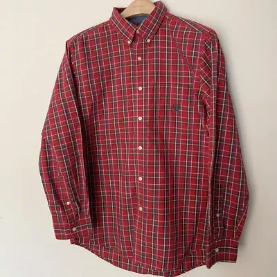Chaps Red Checked/tartan Long Sleeve Shirt Men’s M • £15