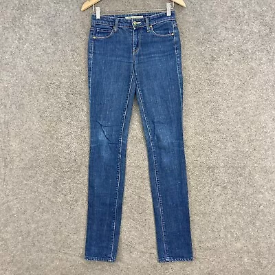 Vince Jeans Womens 24 Blue Skinny Mid Rise Zip Stretch Denim J7213 • $15.63