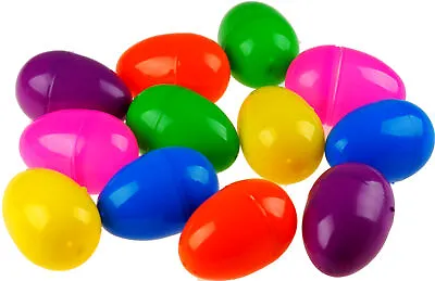 Set Of 12 Large Plastic Surprise Eggs - Fill With Easter Hunt Gifts / Chocolate • £7.19