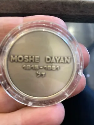 Moshe Dayan 1 Oz. Sterling Silver Medal Jewish History • $64.95