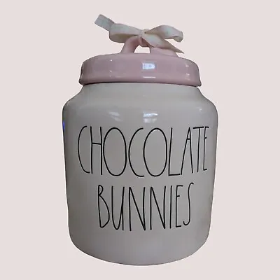 Holiday Spring Easter Pink And Cream  Chocolate Bunnies   Cookie Jar  • $24