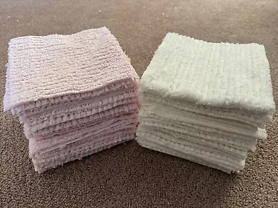 Vintage Chenille Fabric Squares - 36 Pink And 36 White - 6  Squares - YOU DESIGN • $18