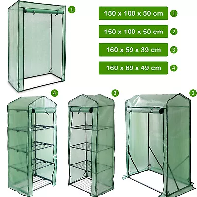 4 Tier Mini Greenhouse Outdoor Garden Plants Grow Green House With PVC Cover • £21.85