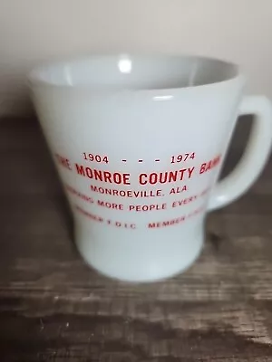 Mid Century Advertising  Coffee Mug Cup Monroeville Alabama  Monroe County Bank • $19.99