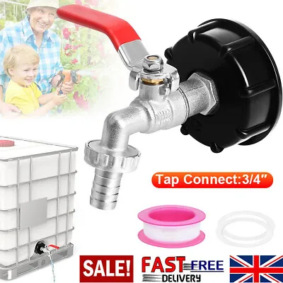 UK IBC Tank Adapter S60X6 To Garden Tap With 3/4  Hose Fitting Oil Fuel Water • £6.39