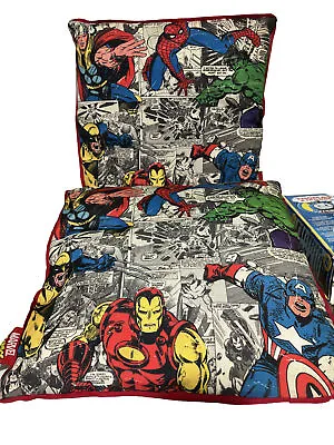 1990s MARVEL CUSHION:SPIDERMAN: THOR IRON MAN HULK CAPTAIN AMERICA: Two Pillows • £12