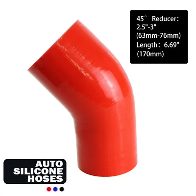 45 Degree Reducer Elbow Pipe Turbo Hose 2.5 -3.0  64-76mm 3-Ply For Intake/Turbo • $30.79