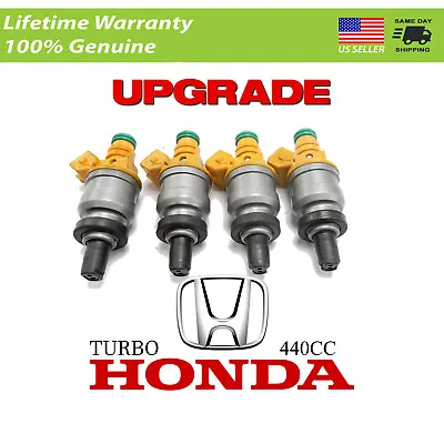 440cc Honda Civic Integra Turbo D16 B16 B18 Fuel Injectors Plug & Play For OBD1 • $199