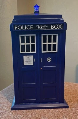 $55 • Buy Doctor Who Tardis Trash Can Police Box Waste Basket Lights Sounds SEE VIDEO