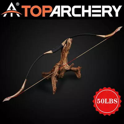 50# Archery Traditional Recurve Bow Handmade Mongolian Horsebow Shooting Hunting • $99.63