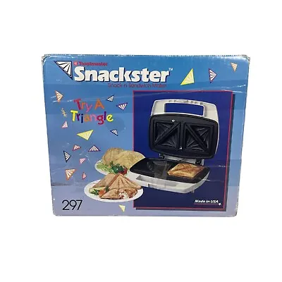 TOASTMASTER Snackster Triangle Sandwich Maker Model 297 White Tested VTG • $24.94