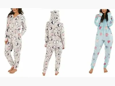 Munki Munki Ladies Hooded Fleece One-Piece Pajamas X3 • $27.99