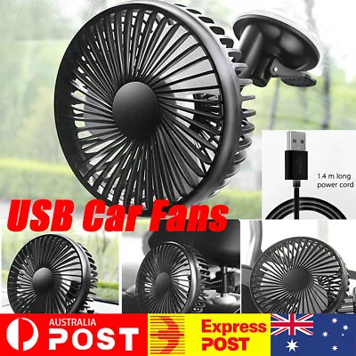 $13.89 • Buy 360° Car Fan Mini Van Home Cooler Cooling Desk Fan 12v 24v USB 3 Speed Suction