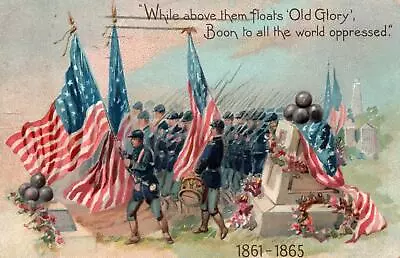 CIVIL WAR SOLDIERS PARADE On TUCK Vintage MEMORIAL DAY 1907 PATRIOTIC Postcard • $7.99