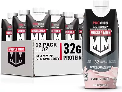 (12 Pack) Muscle Milk Pro Advanced Nutrition Protein Shake Strawberry 11 Fl Oz • $39.89