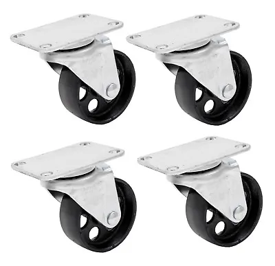 4pc Heavy Duty 3  Steel Metal Wheel Casters Top PlateSwivel Caster  • $25.98