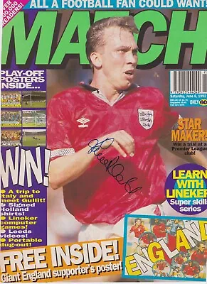 £5 • Buy DAVID PLATT (England Aston Villa Arsenal FC) Hand SIGNED Match Magazine Cover