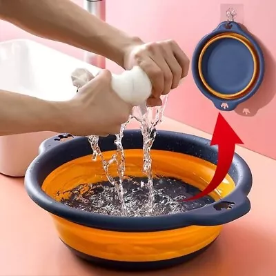 Collapsible Wash Bowl Pop Up Camping Folding Cleaning Washing Up Basin • £6.99