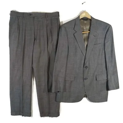 Jos A Bank Wool Suit 2 Piece Coat Pants Mens Size 40R Gray 2 Button • $39.99