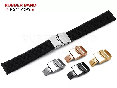 For TAG Heuer Watch Strap Band Bracelet Rubber Silicone Buckle Clasp BLACK • £11.95