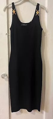 Versace Medusa ‘95 Ribbed Knit Mini Black Dress US Size 2 • $315
