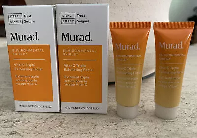 2x Murad Environmental Shield Vita-C Triple Exfoliating Facial .33oz/10ml SEALED • $12.97