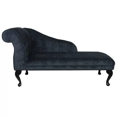 52  Large Chaise Lounge Sofa Day Bed Seat Chair Pimlico Noir Black Fabric UK • £400.18