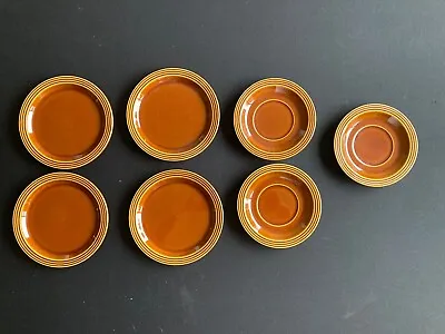 Vintage Hornsea Pottery Brown Heirloom 3x Saucers 4x Tea/Side Plates • £18.95