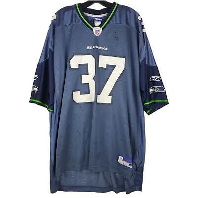 Vintage SEATTLE SEAHAWKS Jersey Adult 2XL Blue SHAWN ALEXANDER #37 REEBOK NFL • $34.97