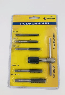 £8.99 • Buy TAP WRENCH & CHUCK  6pc SET TOOL STEEL T-HANDLE METRIC M6 M7 M8 M10 M12 AND DIE