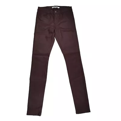 Vero Moda Super Skinny Faux Leather Legging Ankle Pants Women Medium 32 Maroon • $29