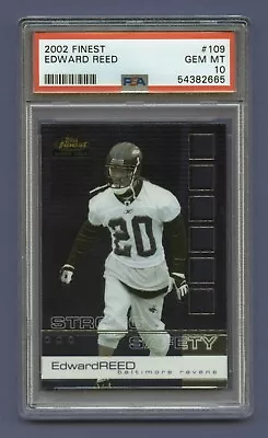 2002 Ed Reed Rookie Psa 10 Gem-mt Finest Baltimore Ravens Centered (#109) Rzc • $105.95