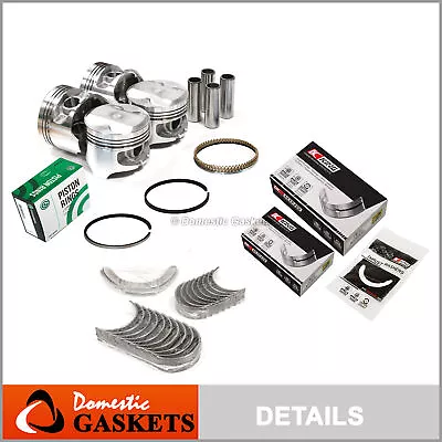 Pistons Bearings Rings Fit Acura Integra Honda ZC 1.6 D16A1 P29 Raised Dome • $159.99