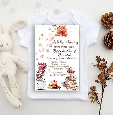 A Baby Is Brewing Invitation Baby Shower Invite  Gender Neutral Tea Party • £4.29