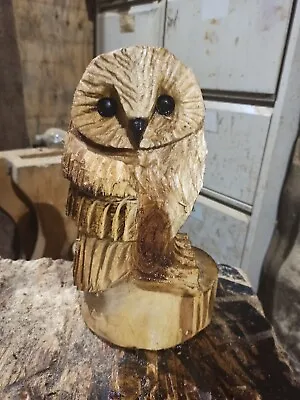 £45 • Buy Christmas Gift Idea Sussex Chainsaw Carvings Elm Wood Owl Home Garden Decoration