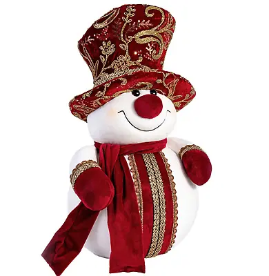 20  Red & Gold Snowman Christmas Decoration Christmas Tree Figurine Doll • $66.95