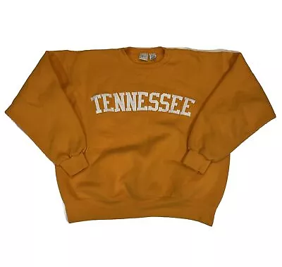 Vintage Tennessee Volunteers Sweatshirt Mens L Orange Football Soffe Tag Sweater • $33.95