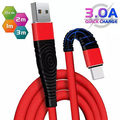 Heavy Duty Braided Long USB Fast Charger Cable Lead For IPhone 14 13 12 11 X 7 8 • £3.49