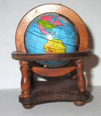 Miniature World Globe Shackman Cherrywood Collectible Vintage (dh1). • $16.99