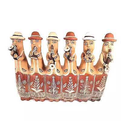 Vintage Peruvian Clay Figurine Of Band Musicians 10  X 8  Flaw* • $29.39