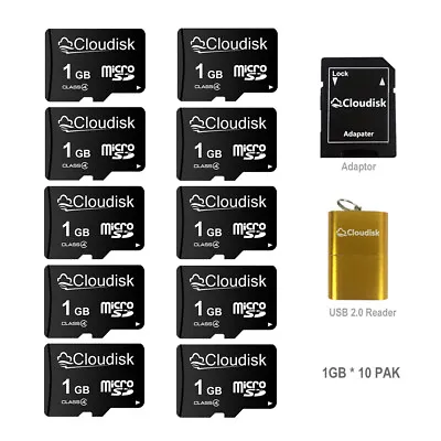 10Pcs/Lot Cloudisk Micro SD Card 32GB C10 + Adapter + USB Card Read Memory 128MB • $28.01