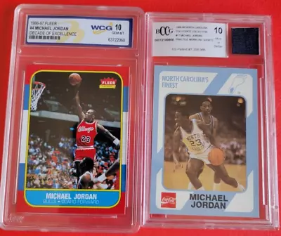 Michael Jordan Worn Unc Shorts Piece&college Rookie Card Bccg 10 Mint Rc Reprint • $349.95