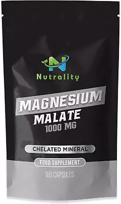 Magnesium Malate 1000Mg | High Potency Supplement For Health & Vitality. Chelate • £30.49