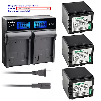 Kastar Dully Decoded Battery AC Rapid Charger For Panasonic VW-VBN260  VBN260 • $19.99