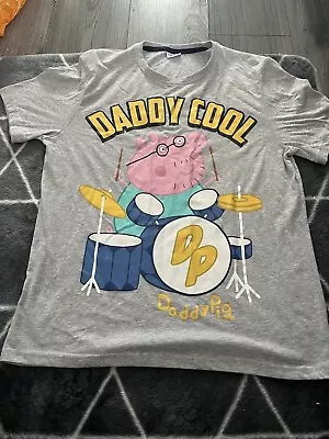 Daddy Pig Charcoal Tshirt-Peppa Cartoon TV Fashion Clothing Short Sleeve • £2.50