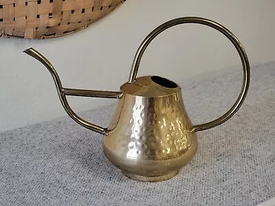 Vintage Hammered Solid BRASS Small Plant WATERING CAN Bonsai/Succulents/Cactus • $50