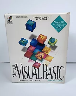 1993 Microsoft Visual Basic Programming System Pro Edition Windows 3.0 Guide • $100