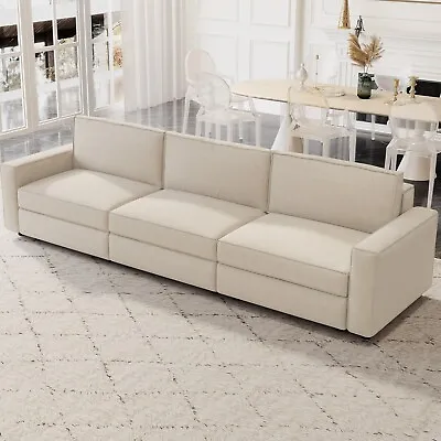 122.04  Loveseat Sofa Modern 3 Seater Couch Sofa Sectional Beige Oversized • $1118.09