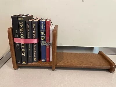 VINTAGE MCM Mid Century BOOKEND Book Shelf Oak Adjustable Solid Wood 20.5”x9” • $55